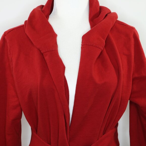 Lucky Brand Wrap Jacket Jingo Kimono Hoodie Red Jersey Knit Red - Picture 3 of 15
